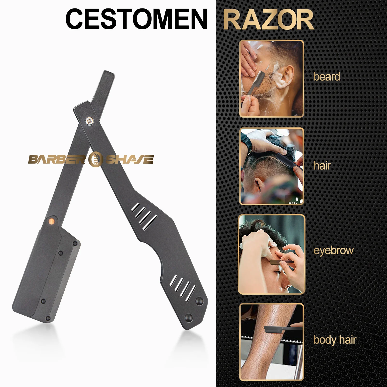 접이식 스테인레스 스틸 스트레이트 면도, 남성용 헤어 수염 스타일링, 알루미늄 면도기, 이발 액세서리, 신제품
