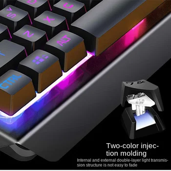 USB Wired Keyboard Backlit Imitation Mechanical Tactile Gaming Keyboards for Desktop Computer Laptop Luminous 104 Keys Keyboard 6