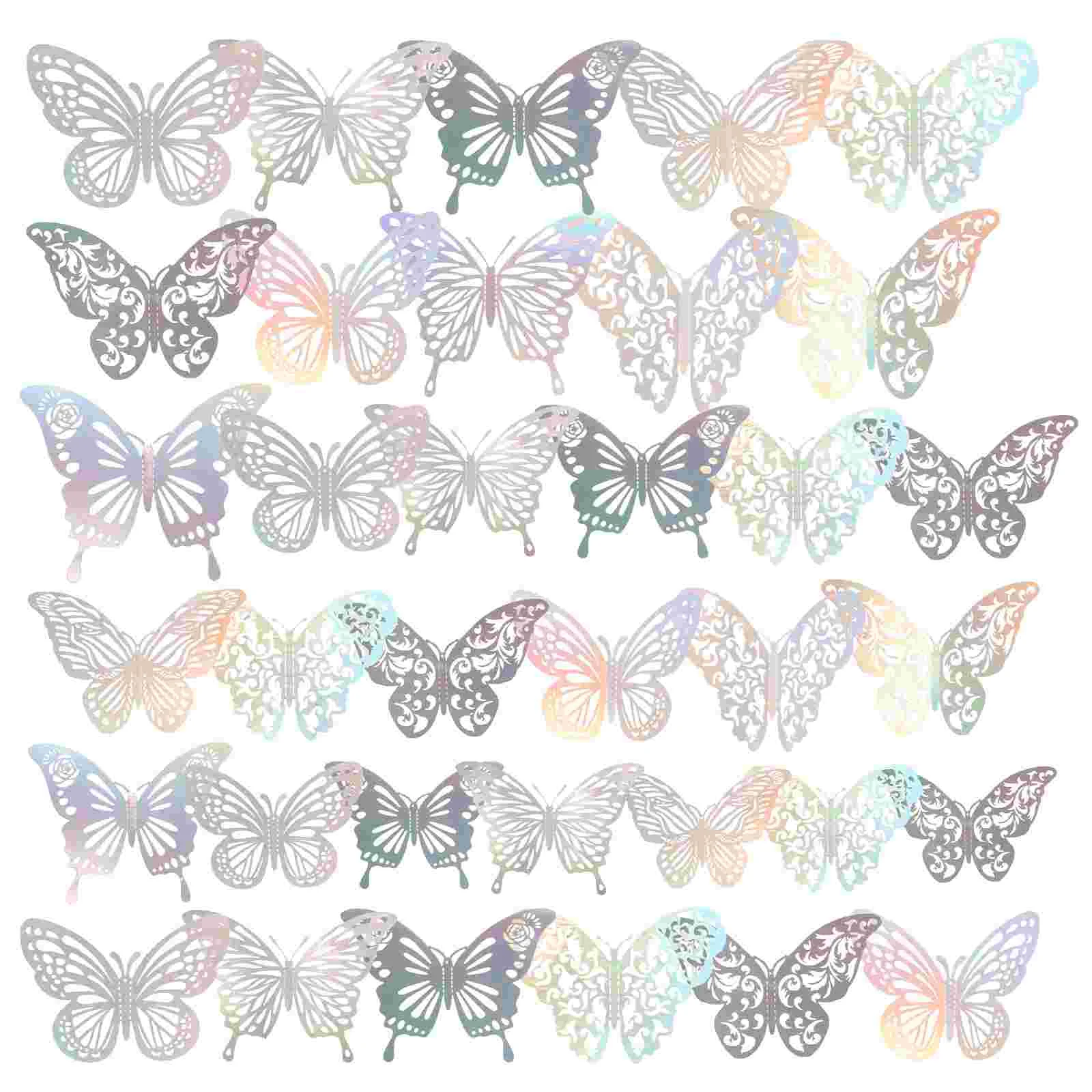 

72 Pcs Wedding Decor Butterfly Wall Art Metal Decorative Butterflies Stickers 3d The Pet Decors Decorations Delicate