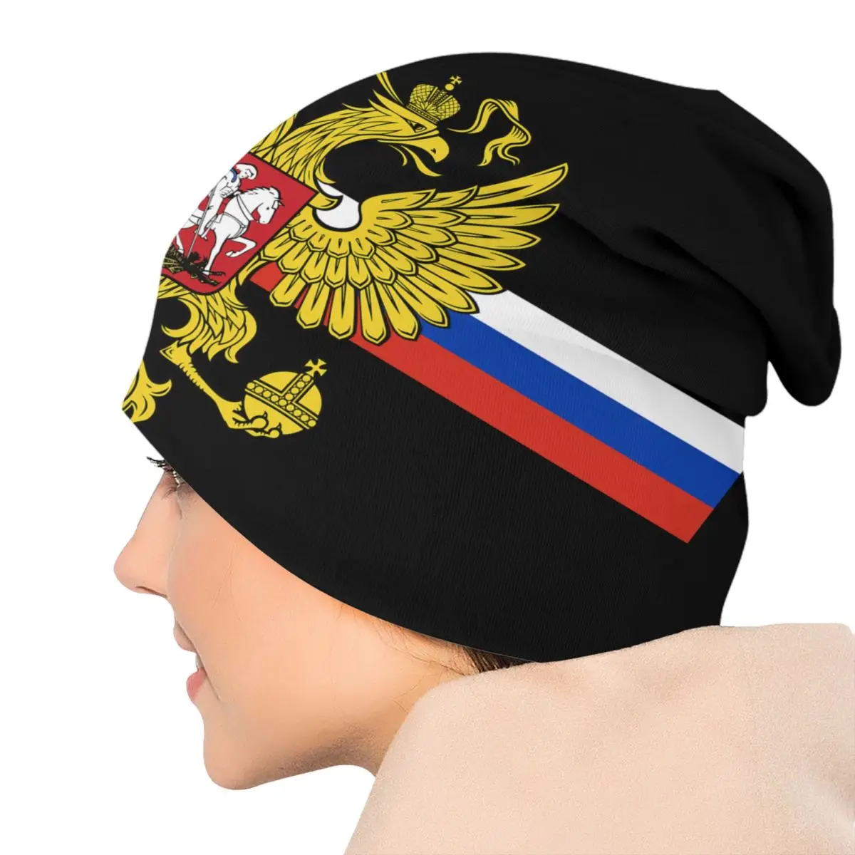 Coat Of Arms Of Russia Bonnet Hats Street Knitting Hat For Men Women Winter Warm Russian Flag Skullies Beanies Caps