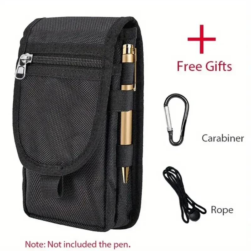 Men Oxford Mobile Phone Bag Casual Waist Bag Daily Coin Purse Multi-Purpose Phone Pouch Tactical Phone Pouch Carry Waist Bag