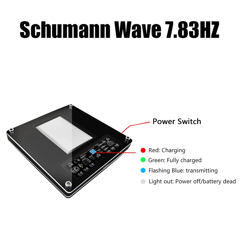 충전 버전 7.83Hz 초저주파 슈만 파 펄스 발생기 도구, 배터리 포함 스위치 포함
