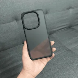 Frosted Transparent Black Edge Shockproof Bumper Case for Vivo iQOO 15 (Transparent black)