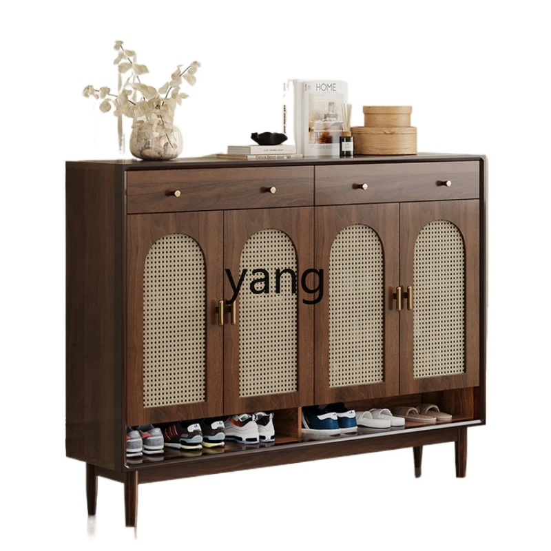 

CX Home Doorway Solid Wood Frame Retro Entrance Cabinet Living Room Entrance Simple Modern Storage Locker