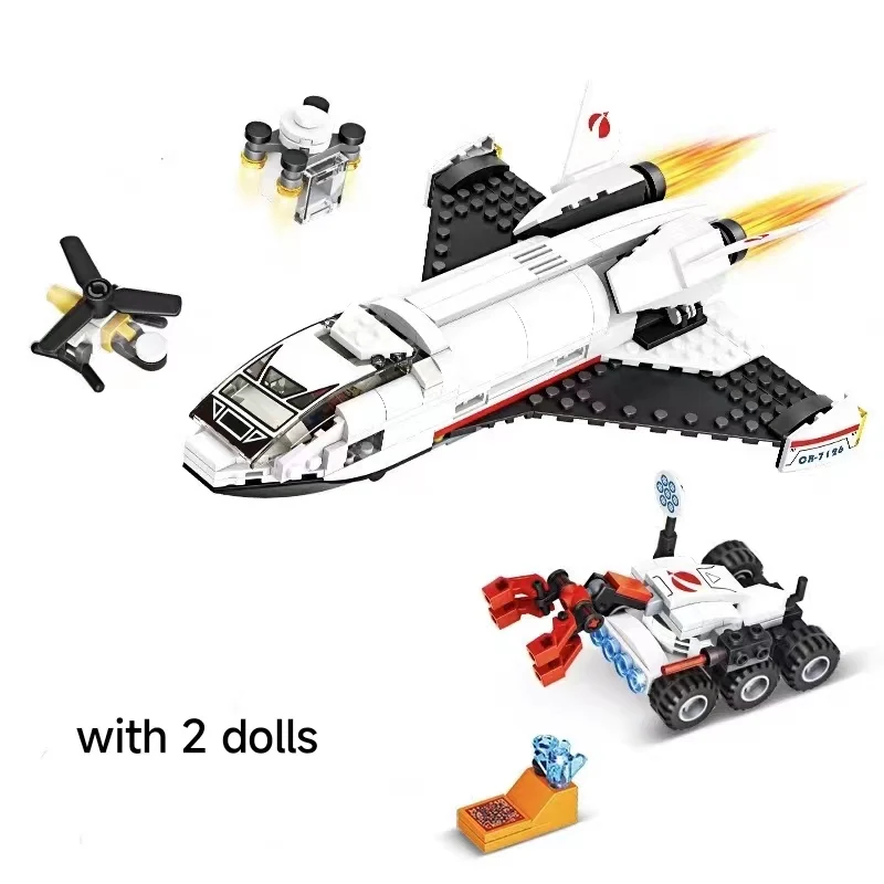 City Mars Research Shuttle Space Rockets And Vehicles Building Blocks Kit Bricks Movie Classic Model Kids Toys For Children Gift