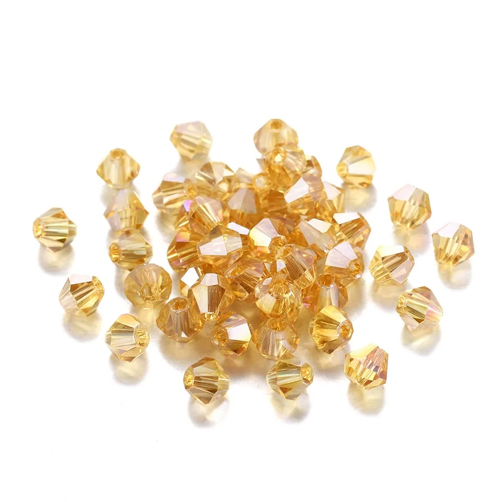 Shimmering AB Glass Bicone Beads – 200Pcs