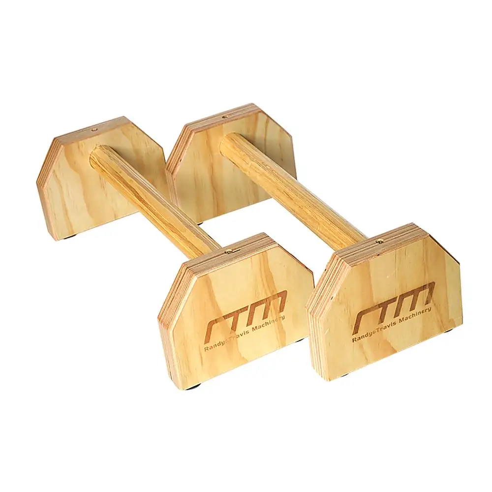 High-Quality Wooden Parallettes for Push Ups & Dips to Build Upper & Lower Body Strength and Toning