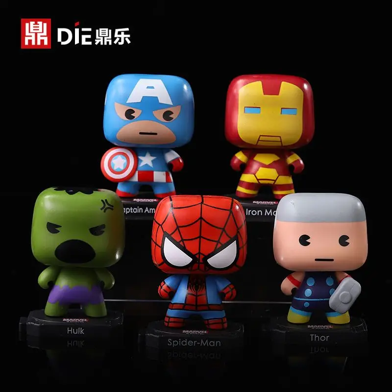 

Avengers Spider-Man Animation Tony Stark Iron Man Thanos Hulk Captain America Action Figure Model Doll Ornament Children's Toy