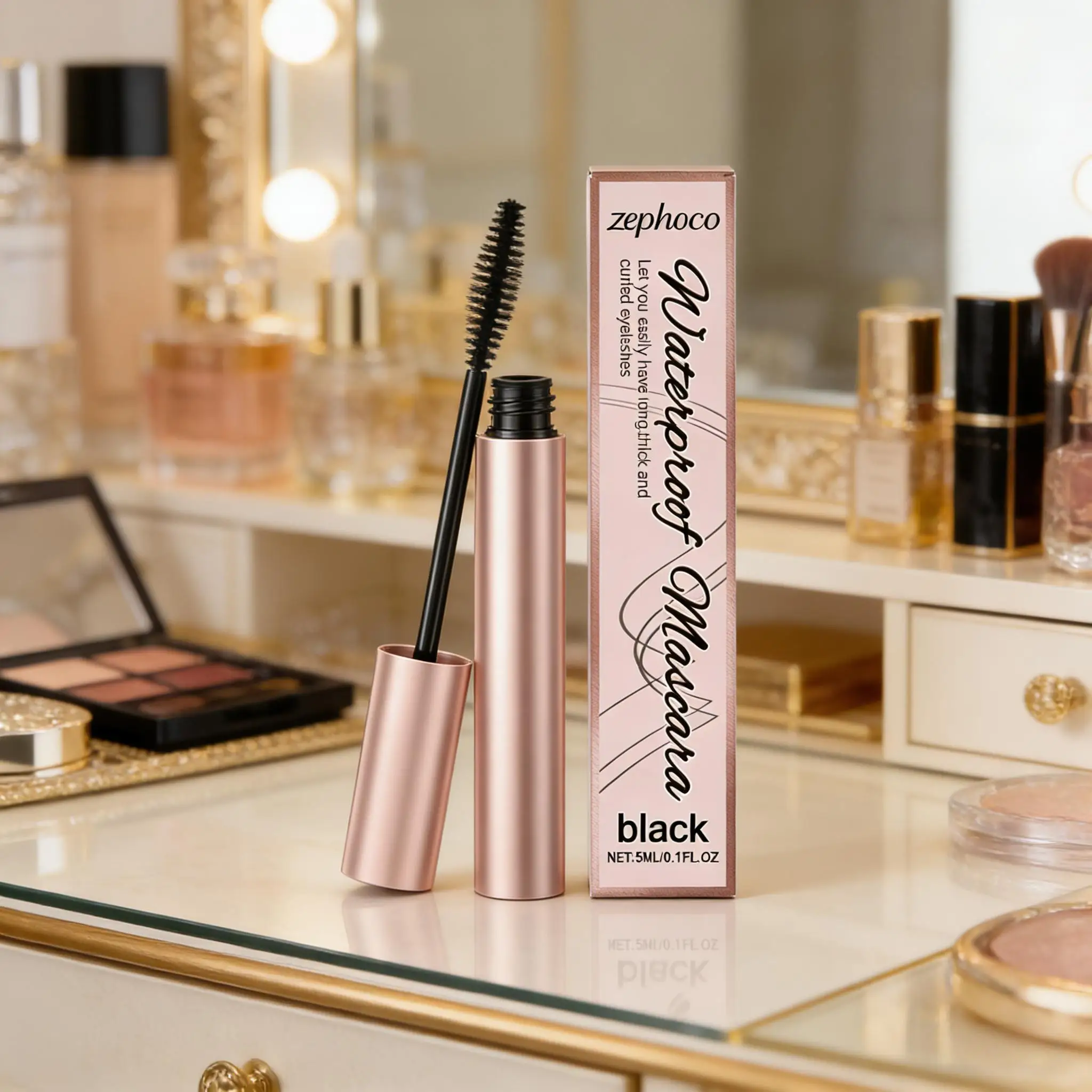4d Black Mascara Waterproof Volumizing And Curling Silk Fiber_voghion.com