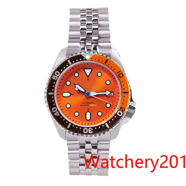 Tandorio 41mm Diver Men's Watch Orange Dial Sapphire Glass Japan Nh35a  Automatic 200m Waterproof Date Indicator Bracelet Lume - Mechanical  Wristwatches - AliExpress