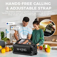 W-KING Bluetooth Speaker, 90W Peak 50W RMS IPX6 Waterproof Loud Speakers Bluetooth Wireless, Large Outdoor Portable Speaker - Image 3