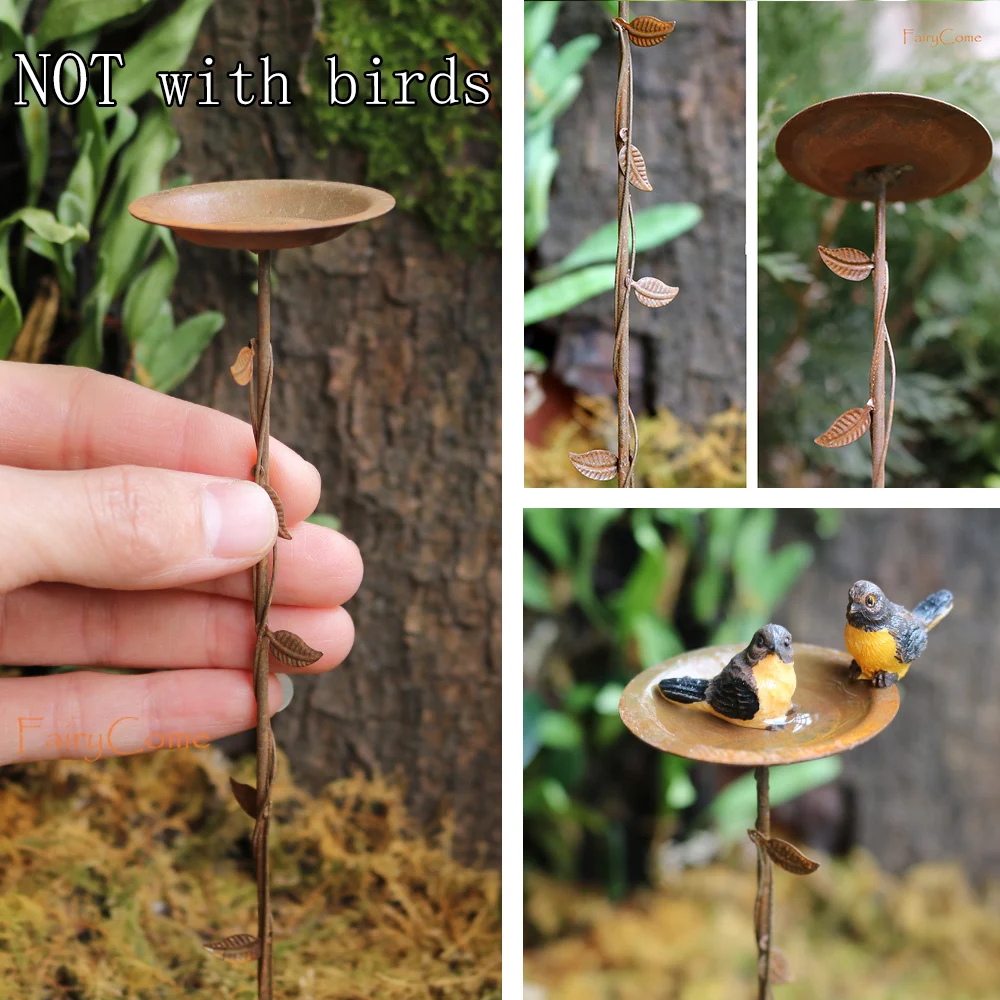 Rustic Vintage Miniature Fairy Garden Metal Decoration Set