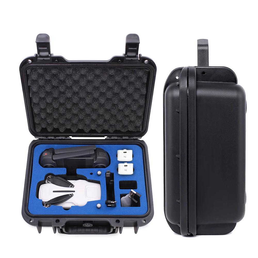 Intérieur de la boîte de rangement étanche pour FIMI X8 Mini Drone avec drone, télécommande et accessoires rangés
