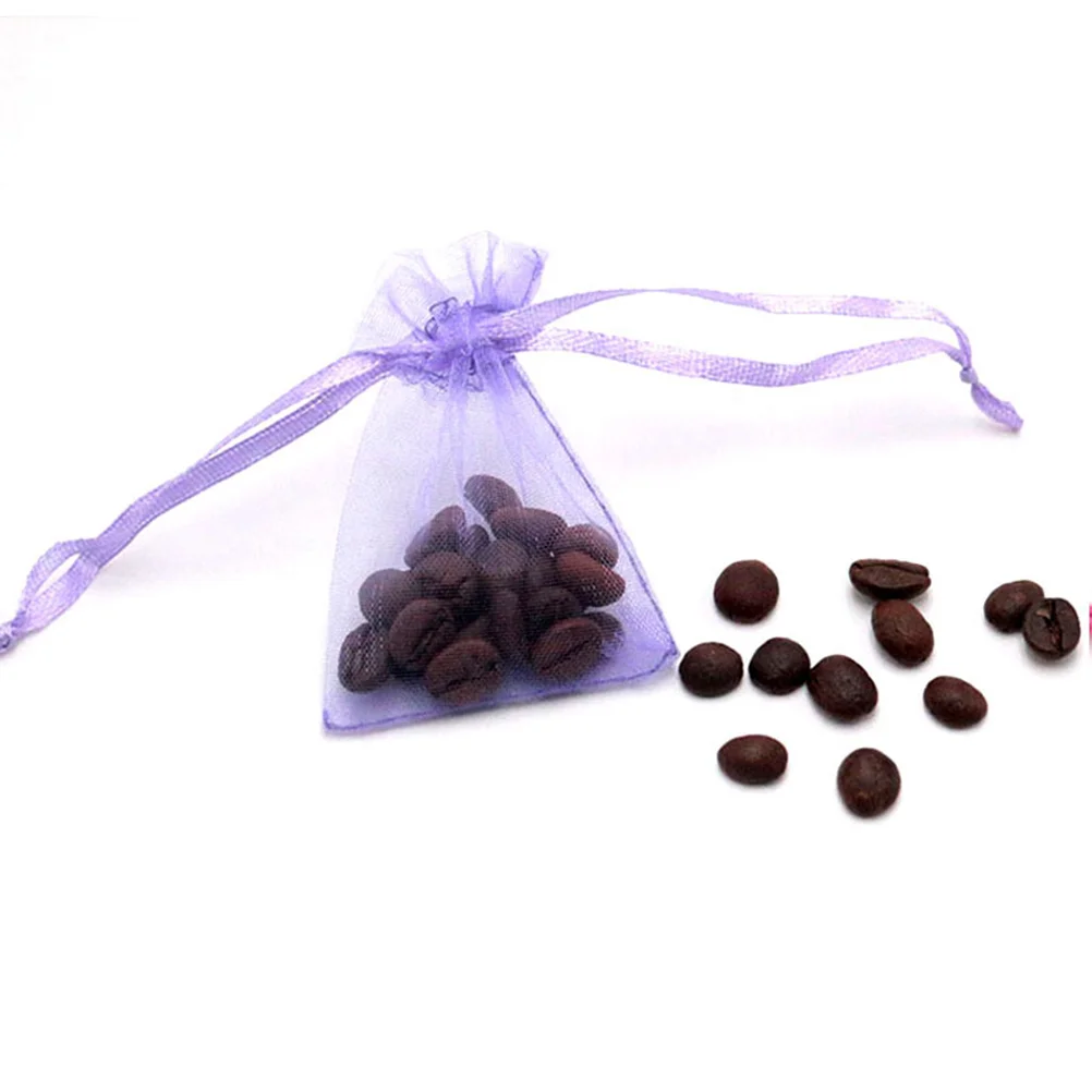 100 Pcs Drawstring Bag Lavender Bags Small Gift Organza Accessories Wedding Favor Candy Clear Goody