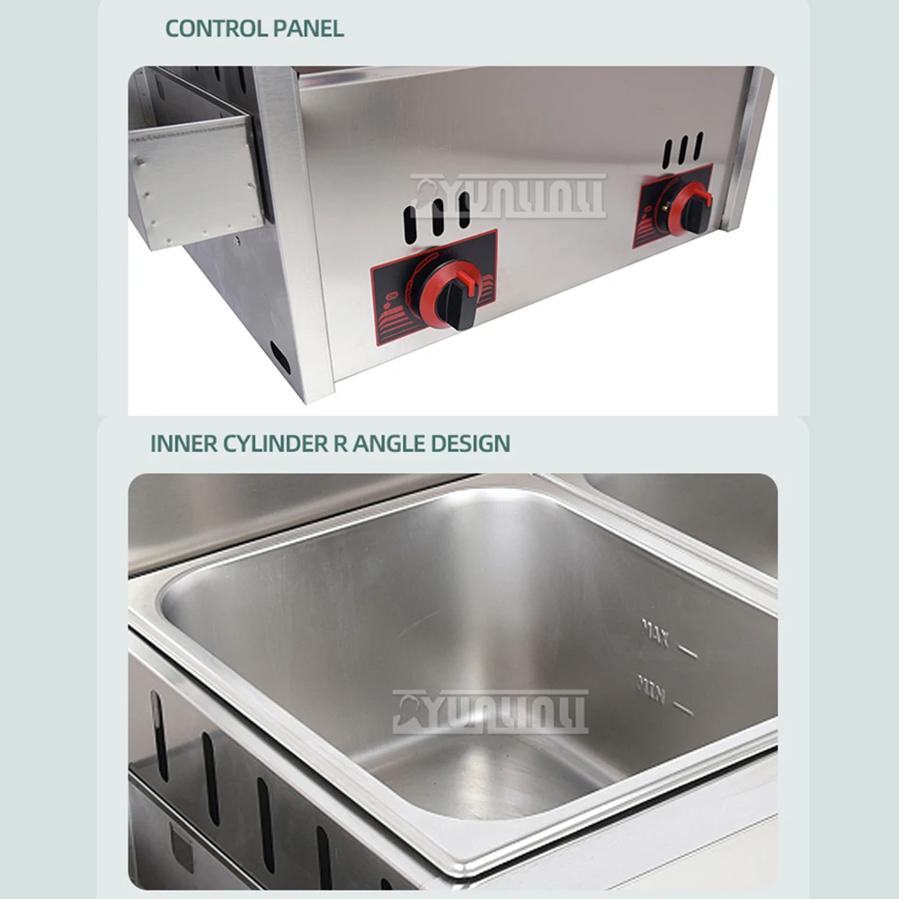 Double Gas Fryer Stainless Steel Chicken Fried French Fries Machine Commercial Deep Fryer Friteuse deep fryer