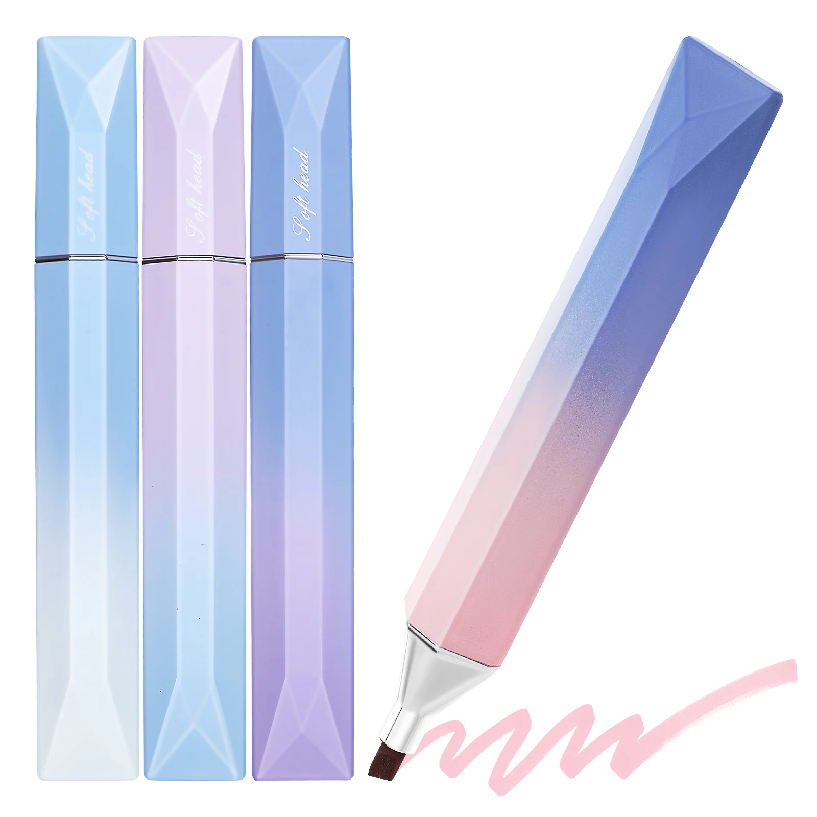

4 Pcs Highlighter Brush Highlighters Gradient Annotation Shell Teacher Colored Markers Study Book Purple Supplies