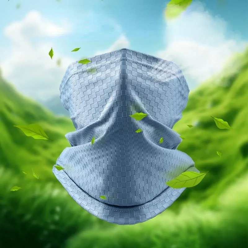 Summer Ice Silk Face Mask UV Protection Half Face Mask Outdoor Adult Balaclava Scarf Headwear Neck Gaiter ice silk sunscreen mask ice silk mask