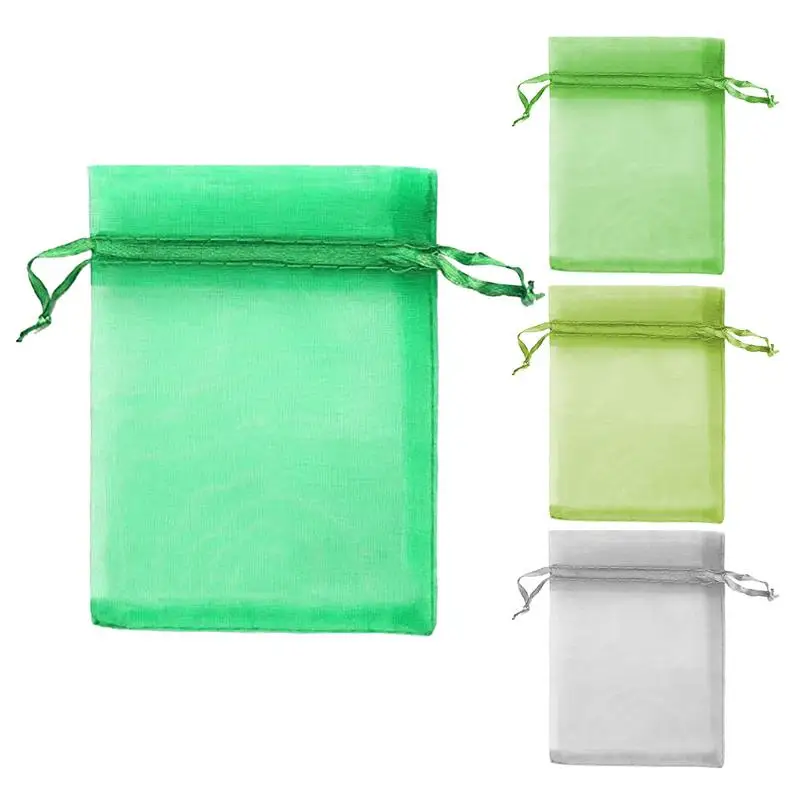 

100pcs Fruit Protector Netting Bags Anti Bird Mesh Vegetable Plant Protection Bags Reusable Agricultural Mesh with Drawstring