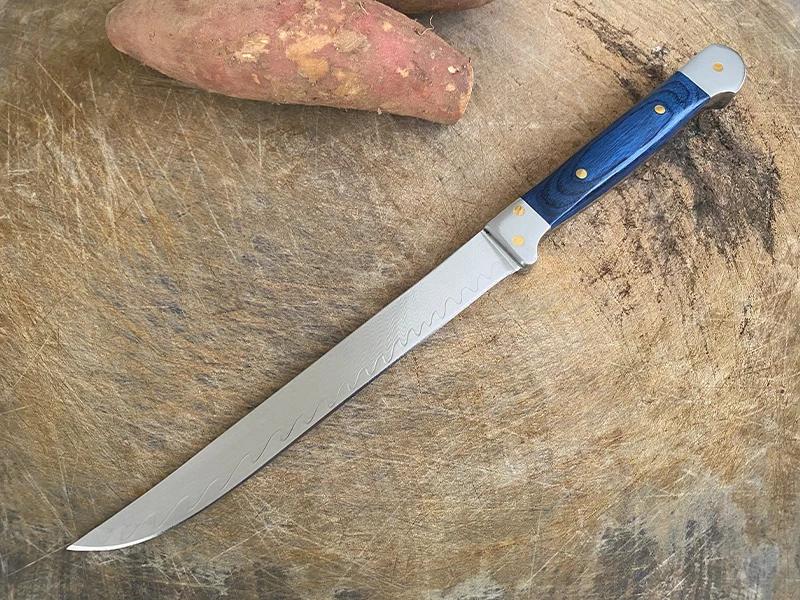 Description Picture 4 of itemNew Damascus Knife Chef Slicing Meat Cheese Vegetables Fruit Fish Knife Damascus Steel Wooden Handle Professional Kitchen Knives