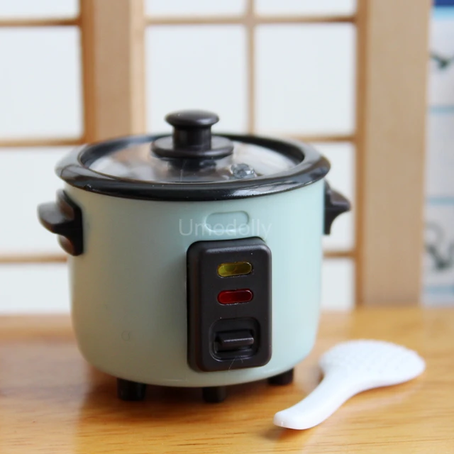 1/6 Scale Mini Rice Cooker Model Dollhouse Miniature Kitchen Appliances for Barbies Blyth Doll Food Accessories Toy 3