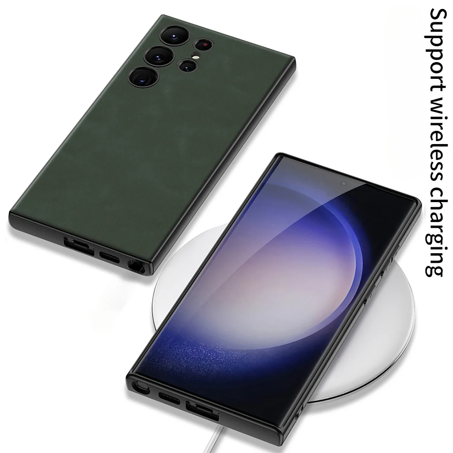 Leather Hard Shell Shockproof Phone Case