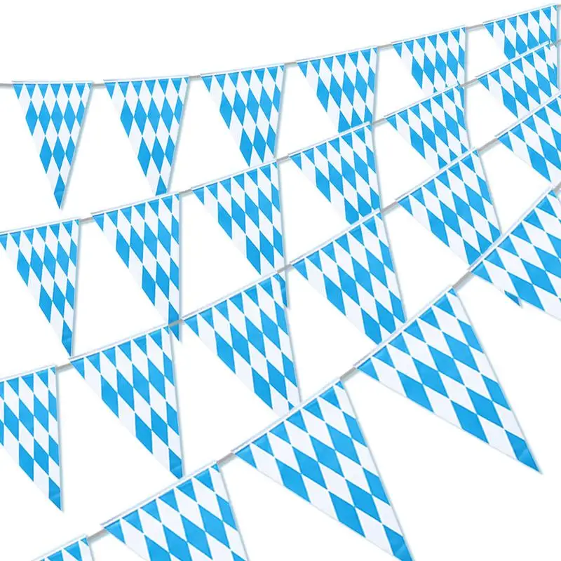 

Oktoberfest Decorations Bavarian Check Flag White Lattice Plastic Welcome Banner Flag Pennant For Bar Beer Party Decorations