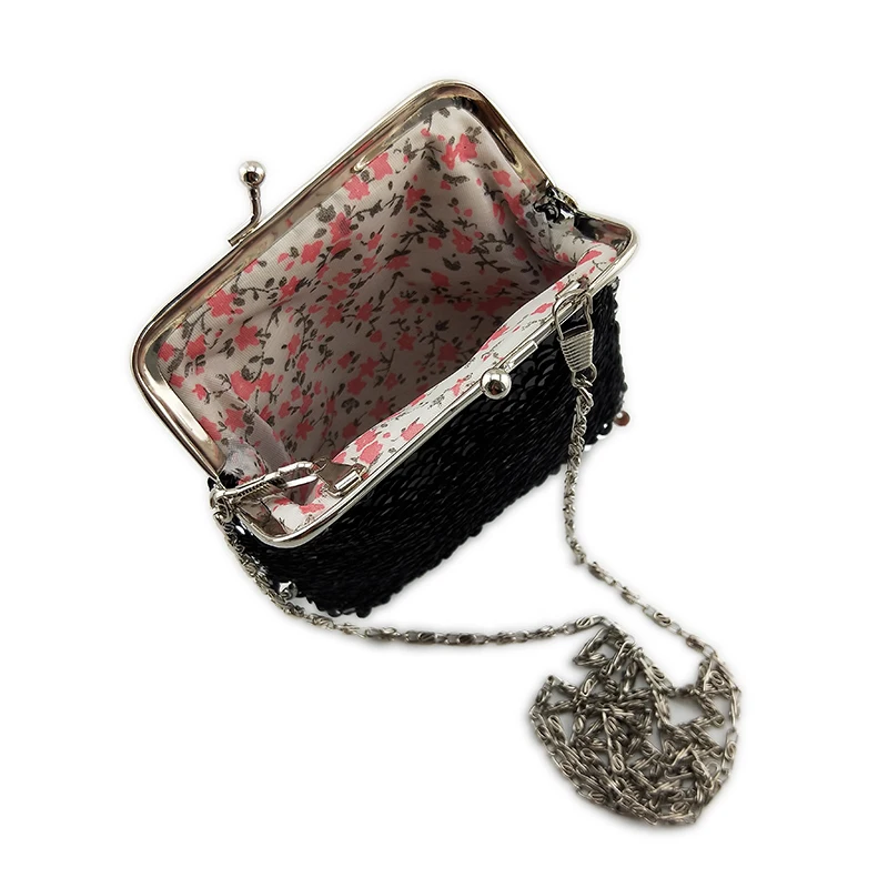 NICOLE & CO New Women Sequin Coin Purse Shoulder Messenger Small Bag Female Metal Farme Wallet Girl Mini Change Card Package