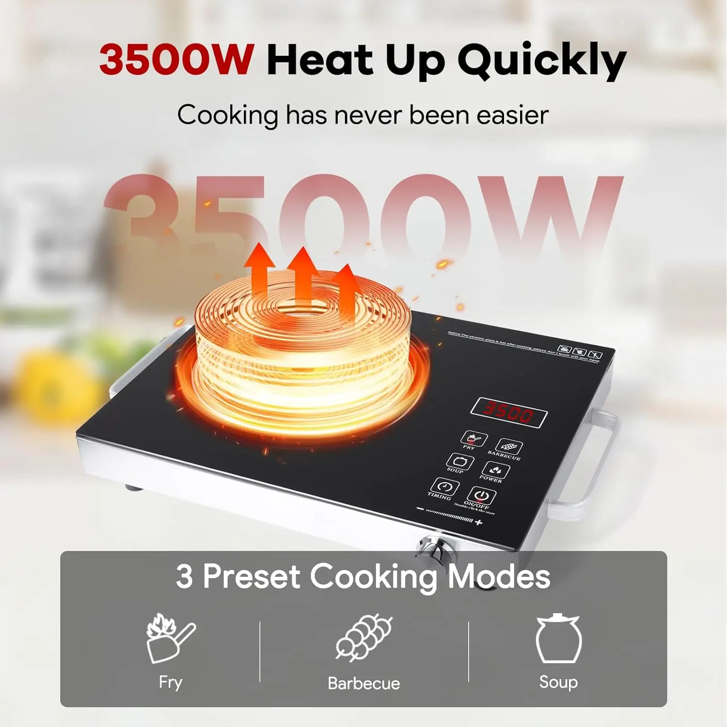 موقد كهربائي سيراميك 3500 واط - طهي سريع وآمن مع 1...