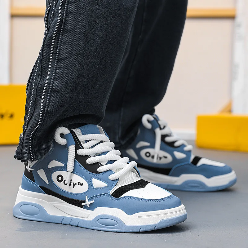 Sports Shoes Casual Sneakers Winter Platform Skateboarding Shoes Man Fashion High Top Casual Leather Sneakers Men Streetwear Men's Skateboard Shoes