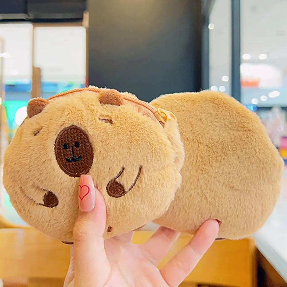 

Cartoon Capybara Coin Purse Plush Stuffed Soft Guinea Pig Bag Pendant Toys Small Wallet Plush Doll Keychain Bag Hanging