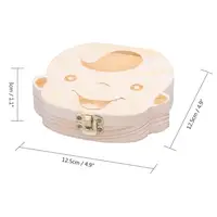Boîte à dents de bébé en bois espagnol, 1 pièce, organisateur de dents de lait pour enfants, rangement de Souvenirs pour bébés garçons et filles, cadeaux souvenirs 6