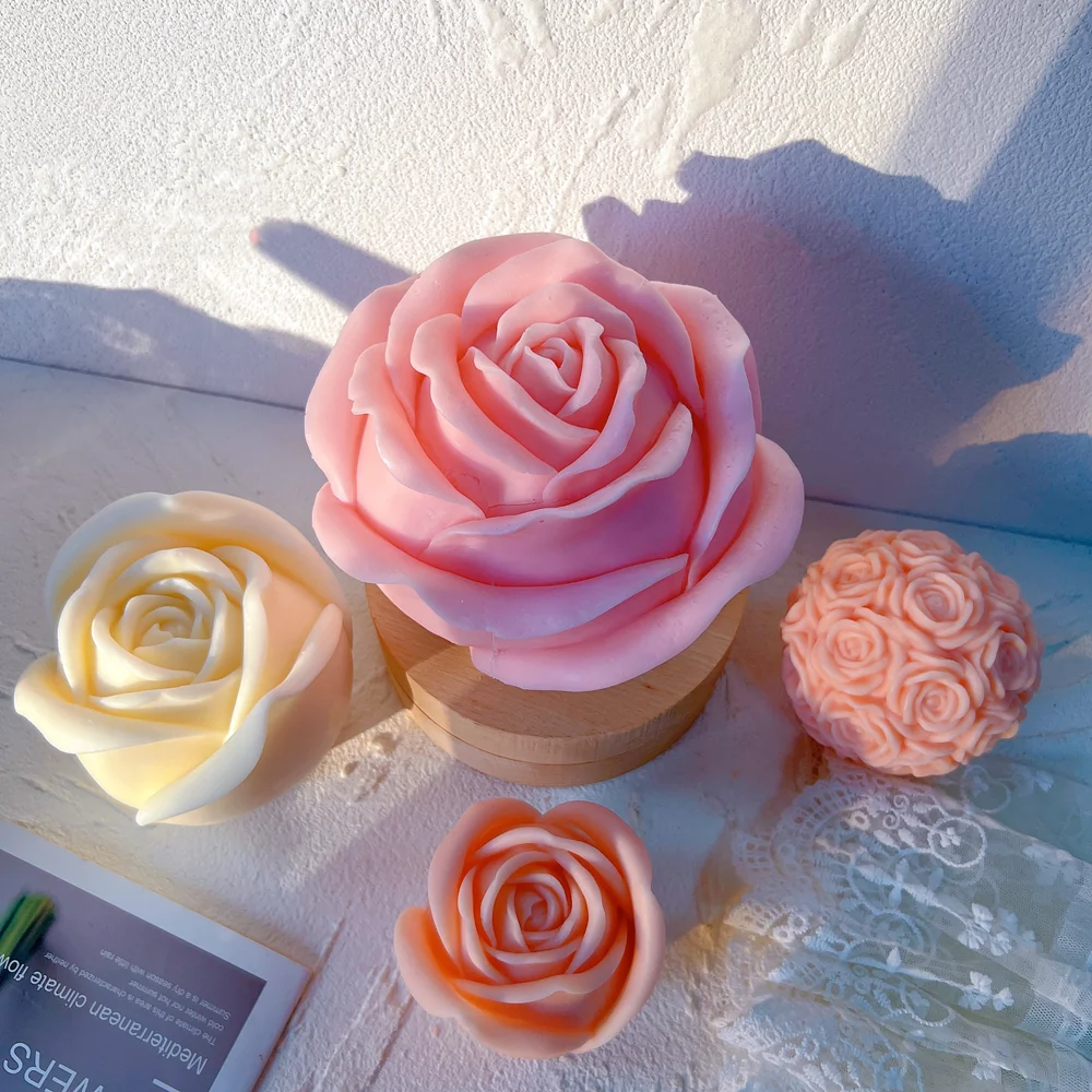 Food Grade Silicone Molds Flowers  Silicone Molds Flowers Candles - Rose  Flower - Aliexpress