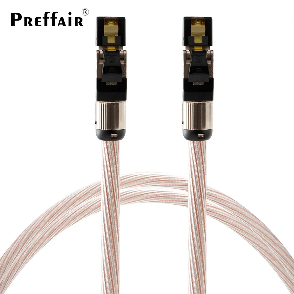 Preffair Hifi Cat.8 Cable Hiend OCC Silver Mixed 10GB Transmission Network Cable