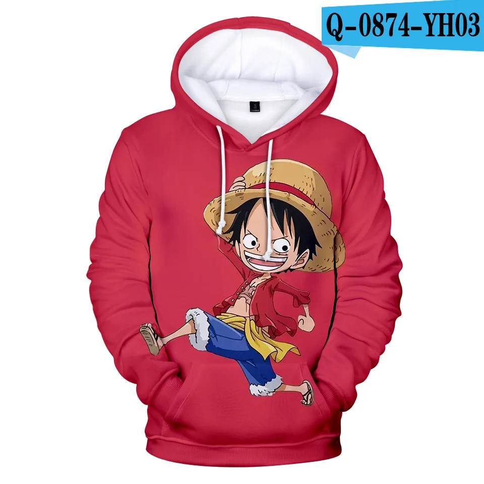 Anime One Piece Monkey D. Luffy Moletom com capuz 3D desenho