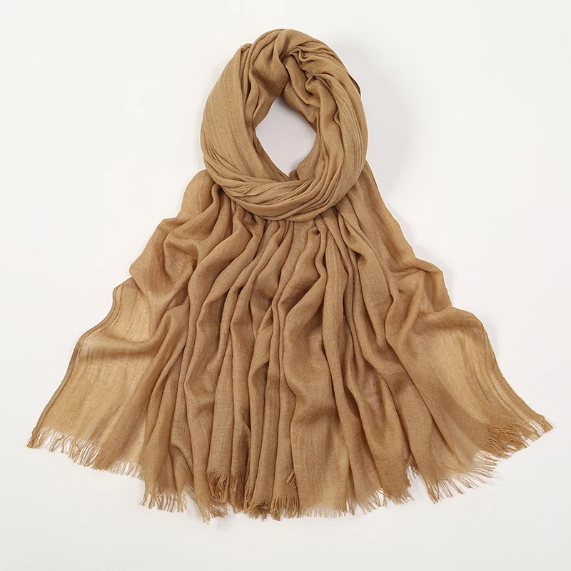 Modal Cotton Jersey Hijab Scarf Long Muslim Shawl for Women Solid Color Head Wrap Scarves Muslim Veil Jersey Hijabs 110X180Cm
