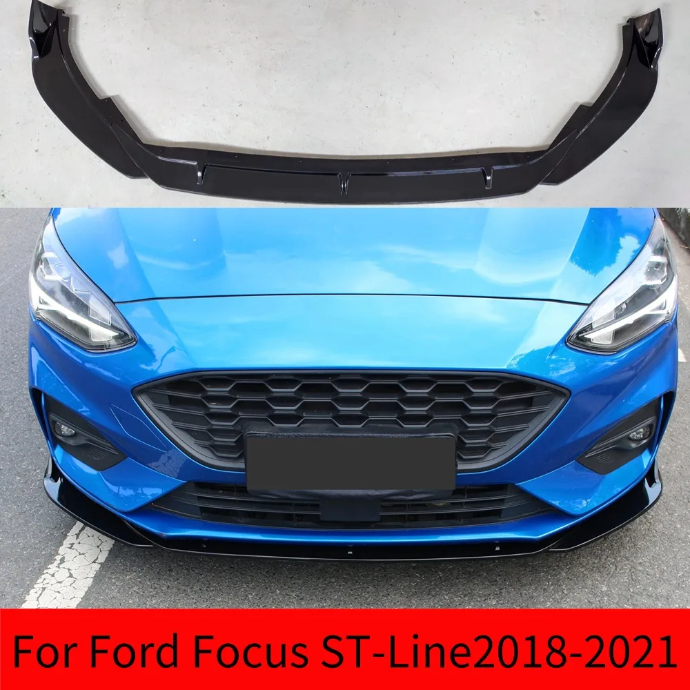 

For Ford Focus 4th Gen Mk4 ST-Line 2018 2019 2020 2021 ABS Car Front Bumper Splitter Lip Diffuser Spoiler Guard Body Kits