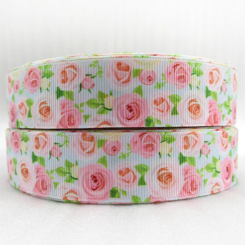 5 Yards Multi Size Flower Theme Grosgrain Ribbon Fabric for Gift Wrapping Floral Printed Ribbon DIY Hair Bow Crafts 5Yc8557 ribbon decoration ribbon supplies wrapping ribbon grosgrain ribbon