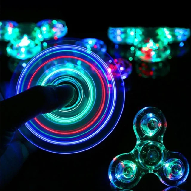 Hand Spinner Spiner Tranparente Com Led/ Material: Abs