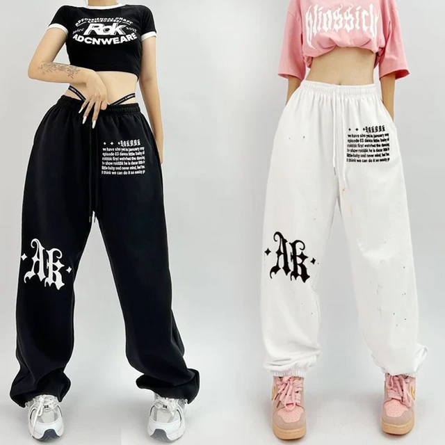 American Vintage Letter Print Sweatpants Women Autumn Baggy