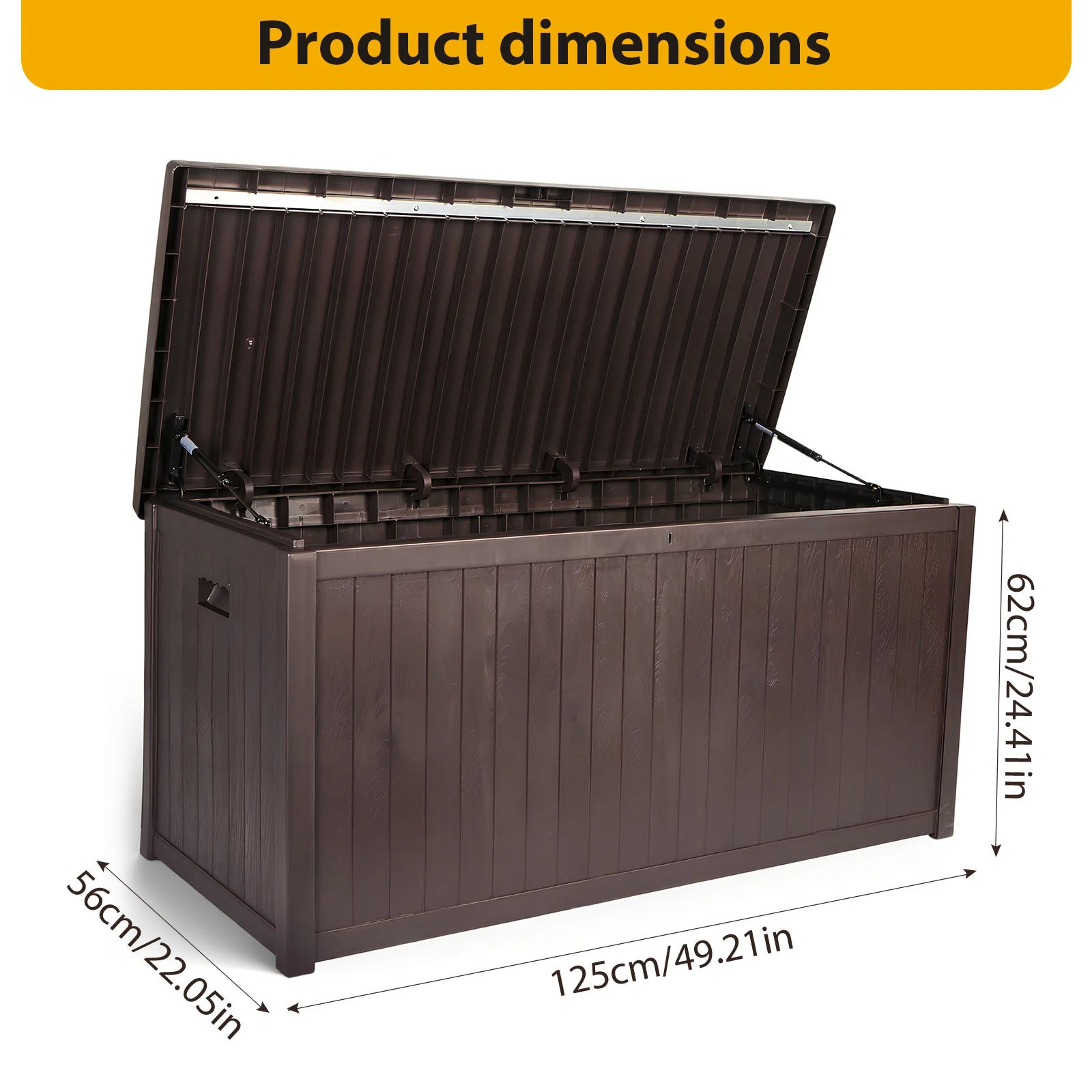 120 Gallon Waterproof  UV-Resistant Outdoor Storage Box,Resin Deck Box,Lockable Outside Storage Box Container for Patio Furniure