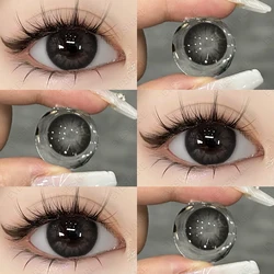 Vibrant Black Cosmetic Contact Lenses - Yearly Fashion Enhancement Duo (BEAUTYEYE - BLACK)
