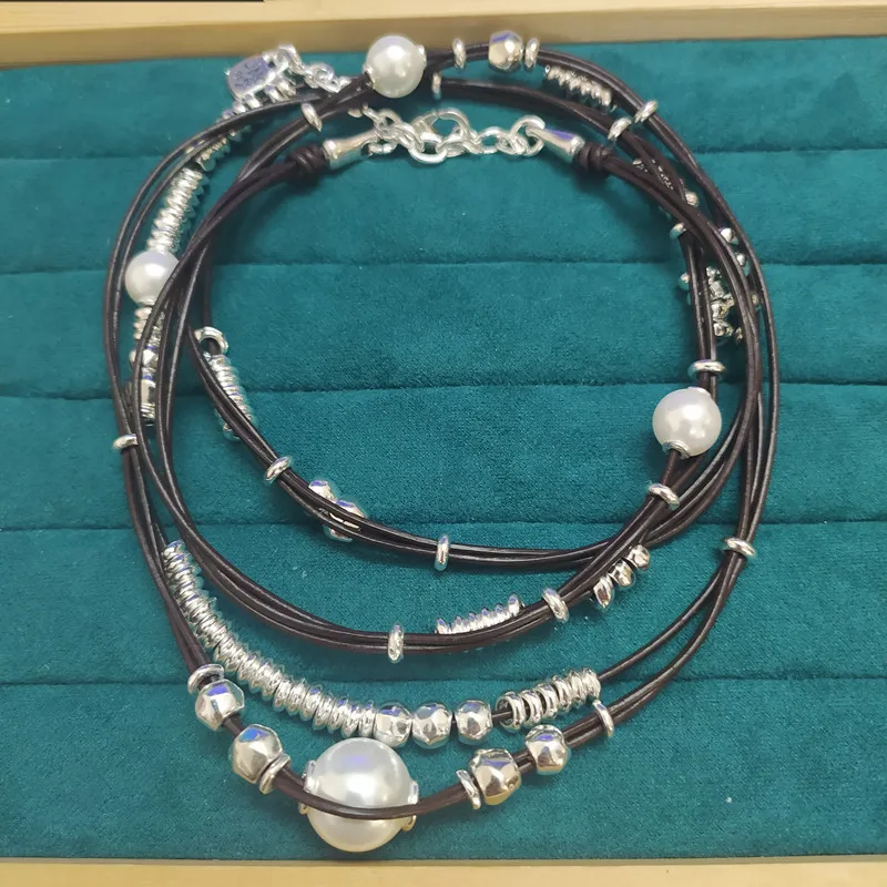 2021 New Stainless steel alloy Silver Color Bead Necklace Can Be Given As A Gift To Women with Free Wholesale Shipping