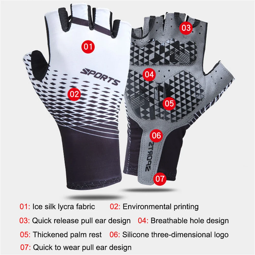 Men Cycling Gloves Breathable Sweat Absorption Non-slip Half Finger Fitness Weightlifting Gloves GEL MTB Bicycle Riding Gloves 4