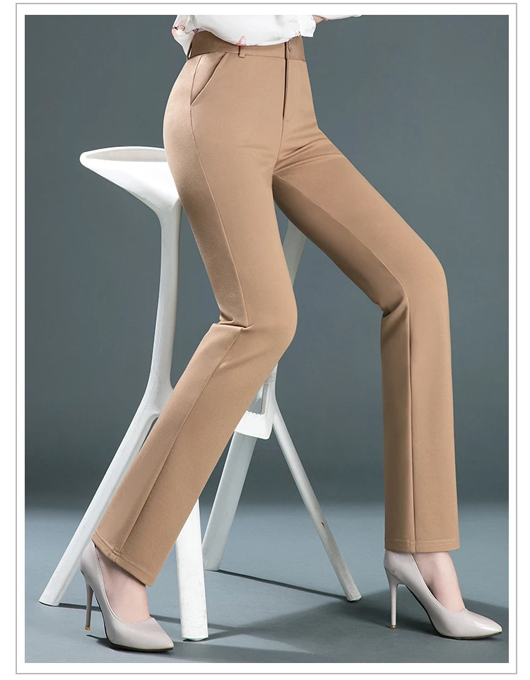 High-QualityWomen's Spring and Autumn Elastic High Waist Thin Straight Pants Knitted Extra Large CasualLeggings Y2k Pants S-10XL