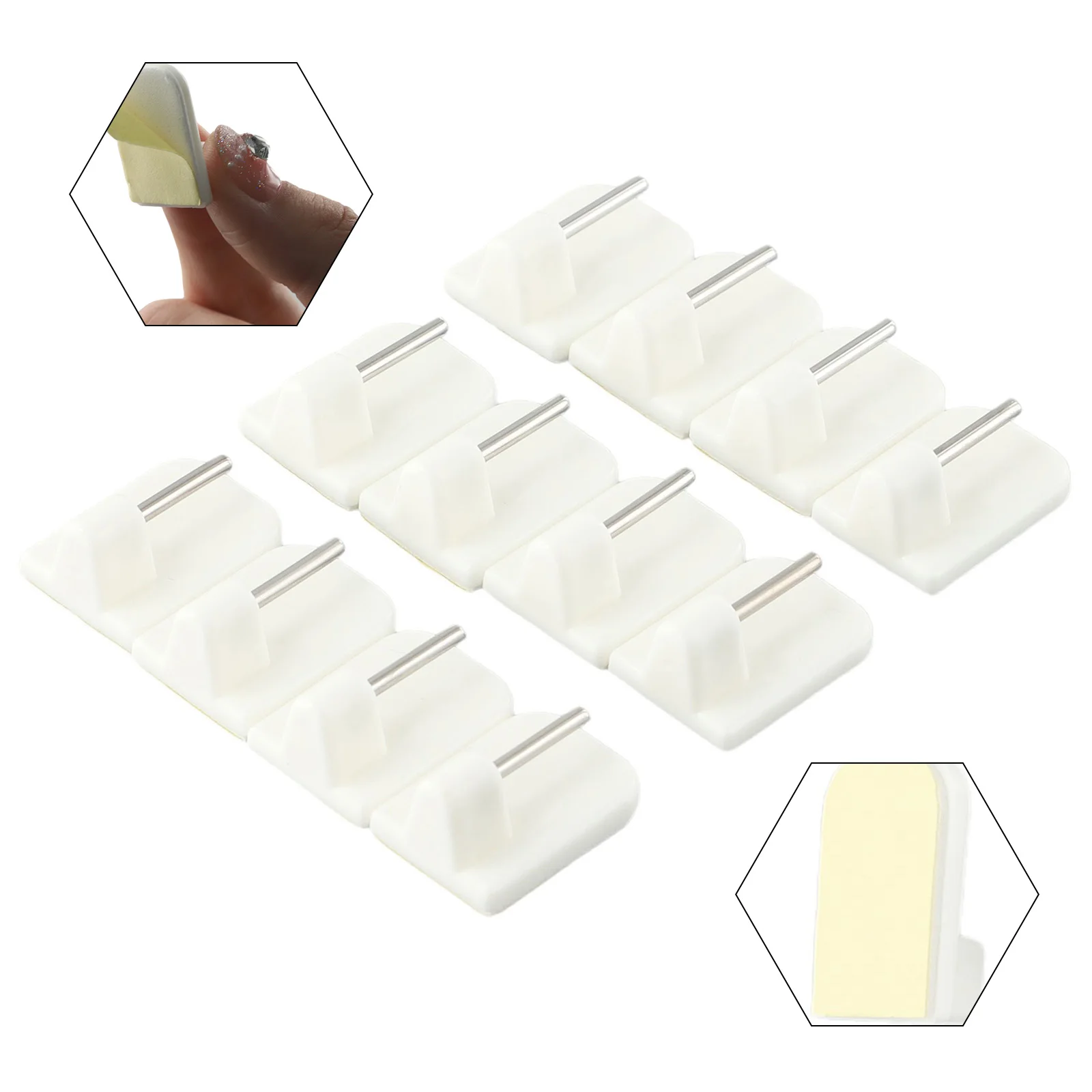 4/8/12pc Curtain Hooks Self-adhesive Hooks Household Universal Small Brackets Small Curtain Rod Brackets Home Viscose Hook