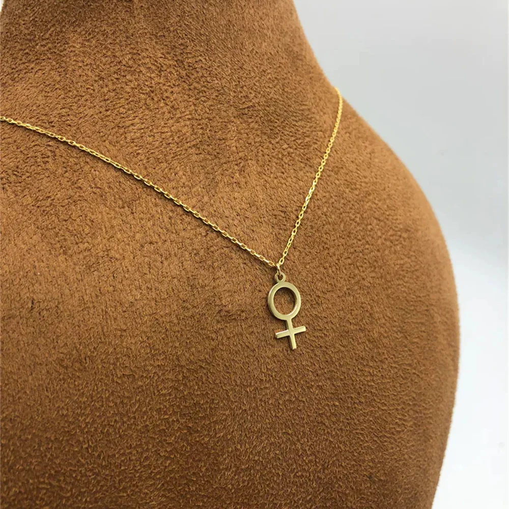 Fashion Female Symbol Pendant Necklace for Women Stainless Steel Vintage  Feminist Choker Jewelry Accessories Collares Para Mujer| | - AliExpress