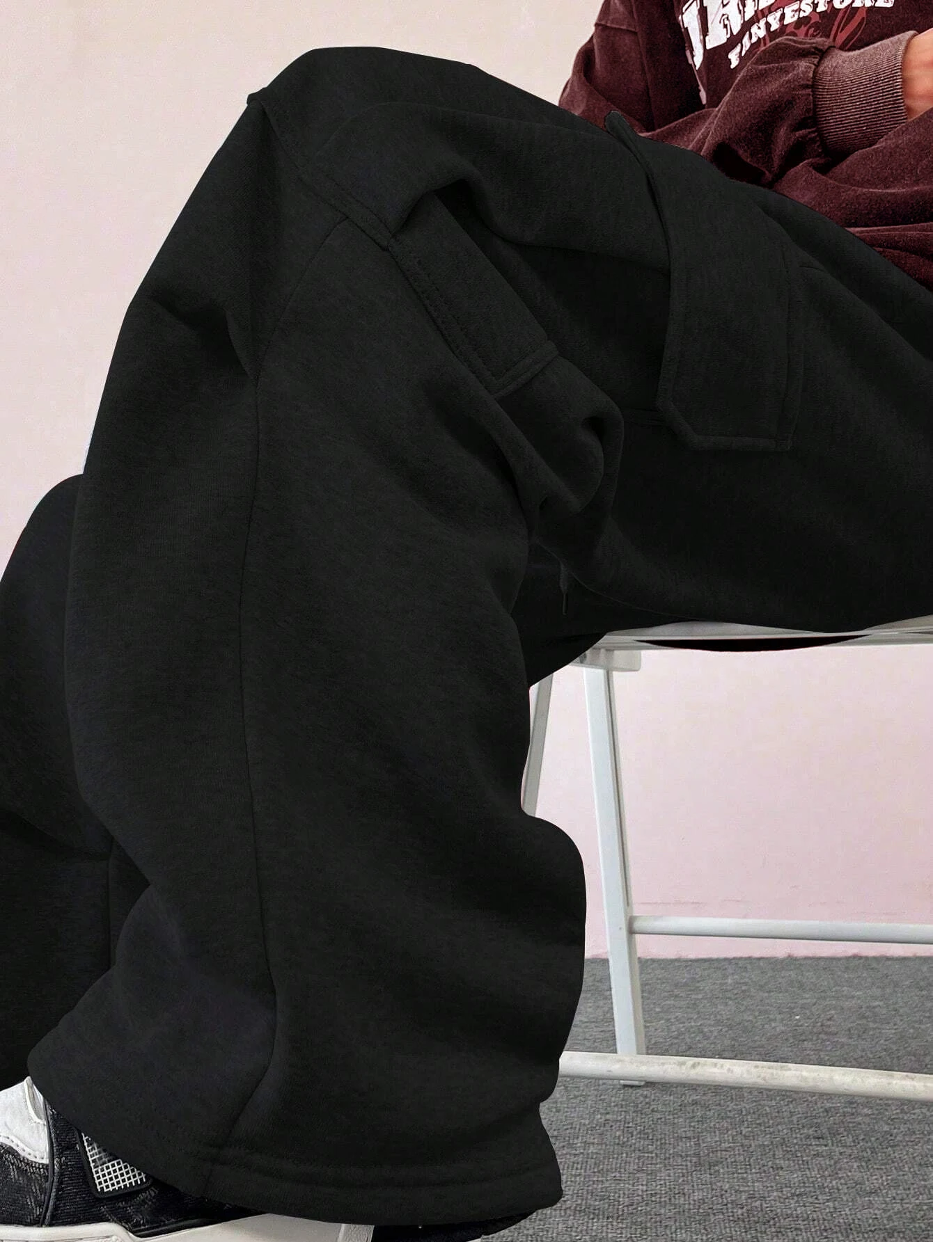 سراويل للأولاد، أفرول، بنطلونات شتوية مخملية متعددة الجيوب، سراويل رياضية للراحة في المنزل، نمط سميك، بسيط ومقاس كبير. 7-14