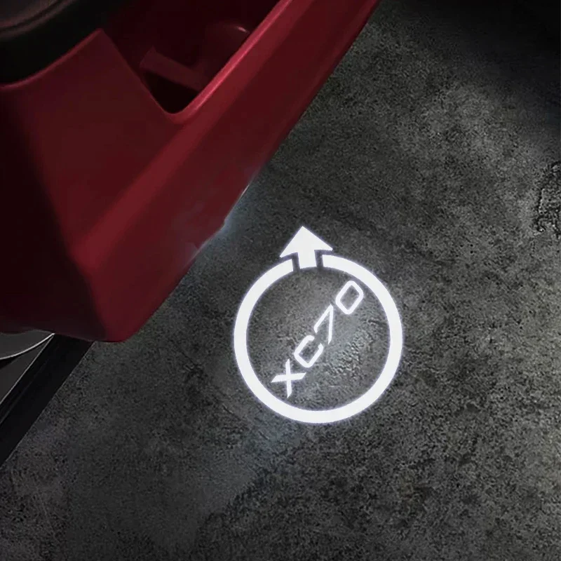 2Pcs Car LED Door Welcome Lights Laser Projector Retrofit Light for Volvo XC70 2010- Ghost Shadow Courtesy Lamp Accessories