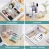 25 PCS Clear Plastic Drawer Organizer Set, 4 Sizes Desk Drawer Divider Organizers and Storage Bins for Makeup, Jewelry, Gadgets 2