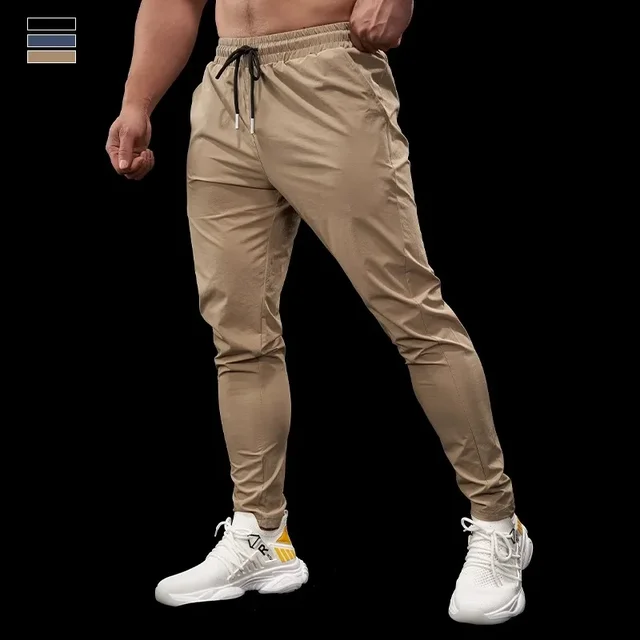 Pantalon de sport d'été pour hommes, séchage rapide, mince, décontracté, à petites jambes, pour course à pied, basket-ball, respirant 1